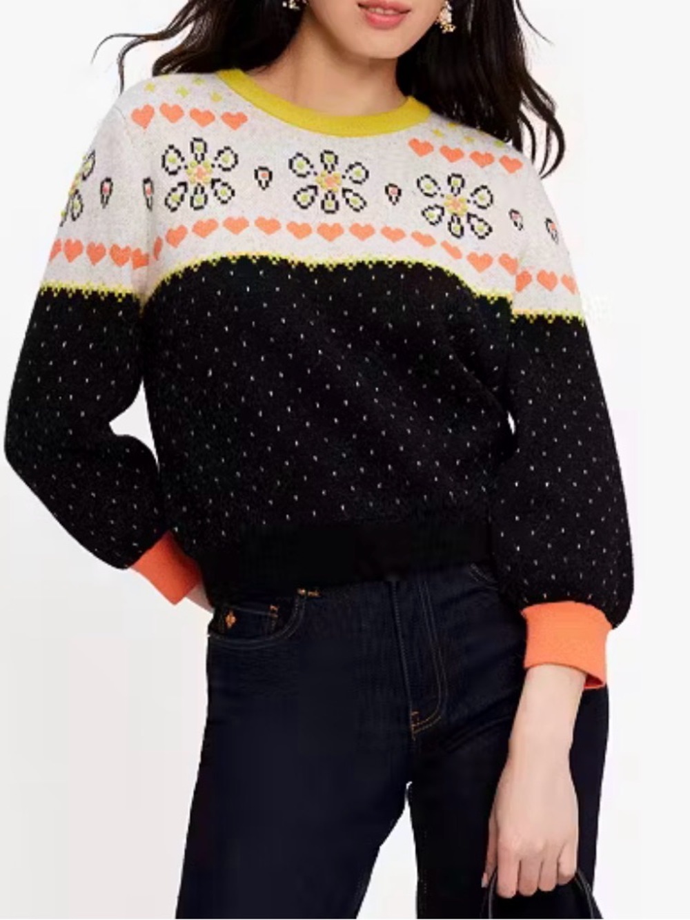 Kate Spade Embroidered Fair Isle Sweater